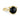 Ring Med Stor Natursten - 24K Guldbelagt, Sort