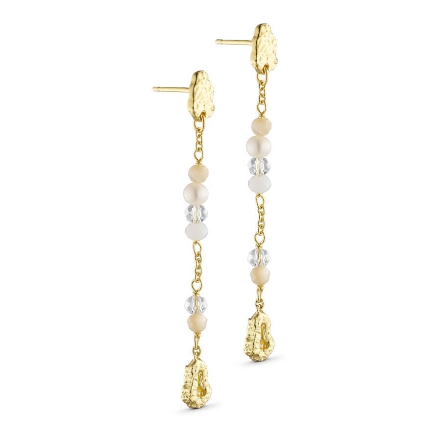 Chain earrings with natural stones - Pure by night